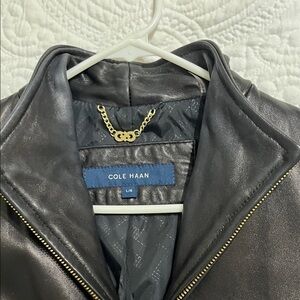 Cole Haan Black Lamb-Skin Leather Jacket